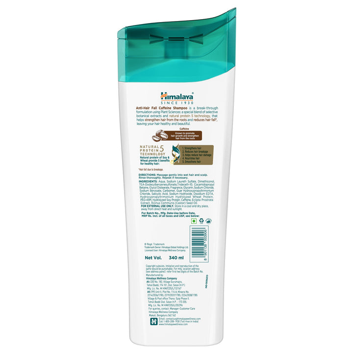 Himalaya Anti-Hair Fall Caffeine Shampoo 350ml Ingredients