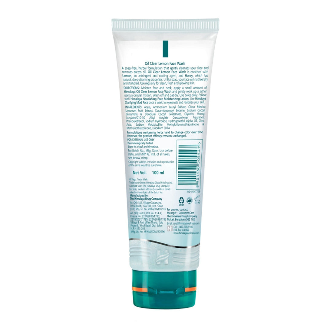 Himalaya Oil Clear Lemon Face Wash 100ml Ingredients