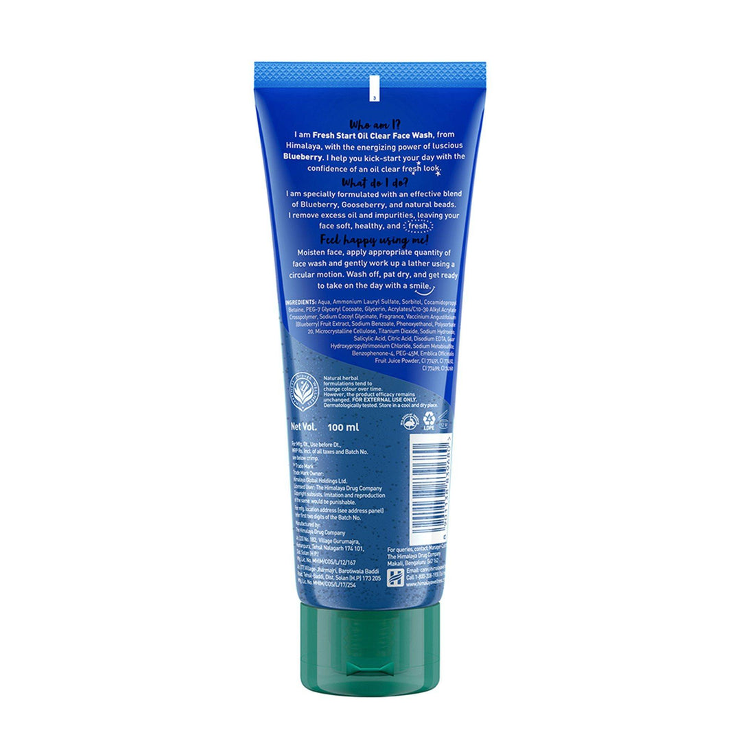 Himalaya Fresh Start Oil Clear Blueberry Face Wash 100ml Ingredients