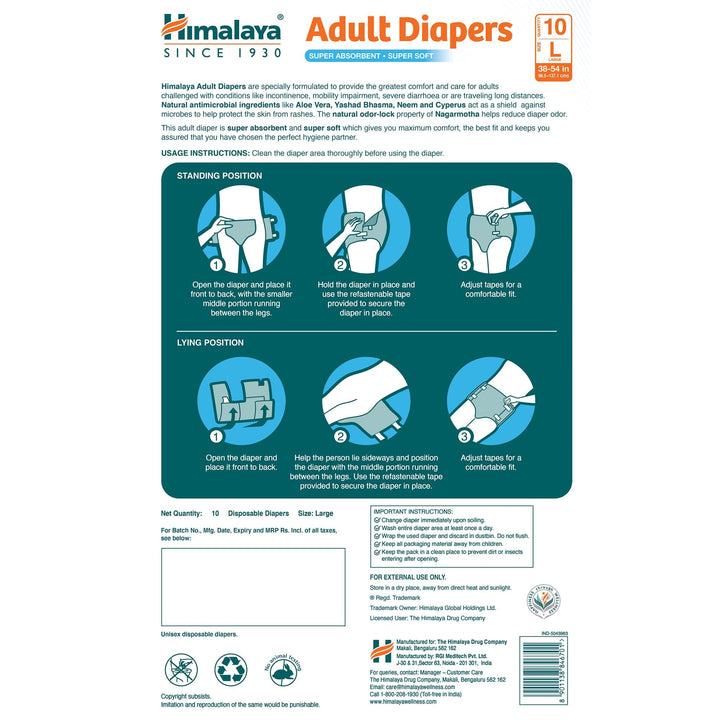 Himalaya Adult Diapers - Soft and easy-to-fit adult diapers