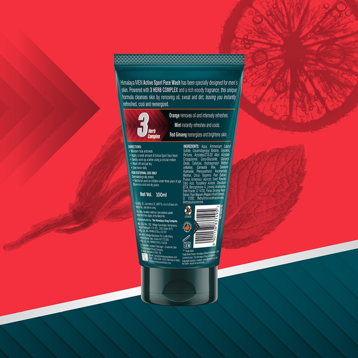 Himalaya MEN ACTIVE SPORT Face Wash 100ml Ingredients