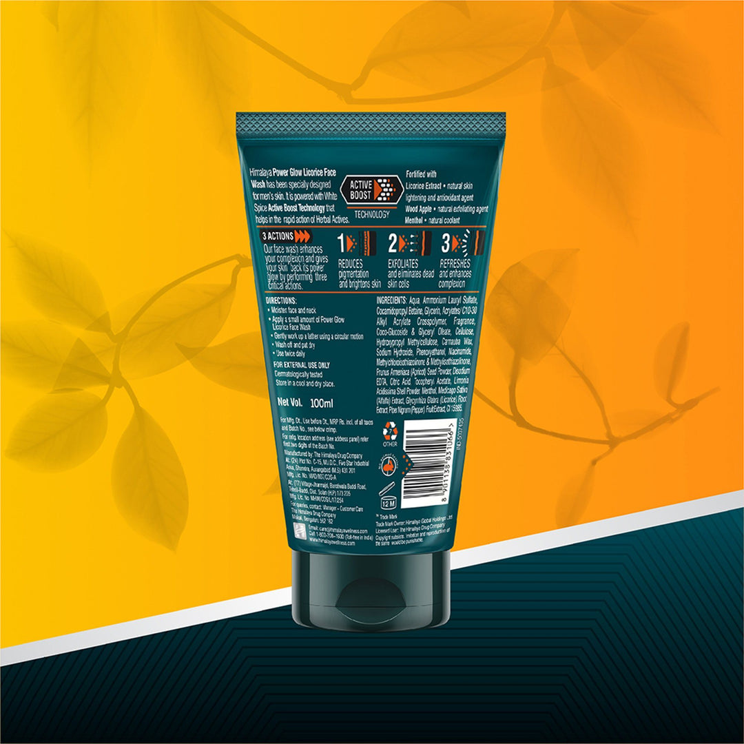 Himalaya MEN Power Glow Licorice Face Wash 100ml Ingredients