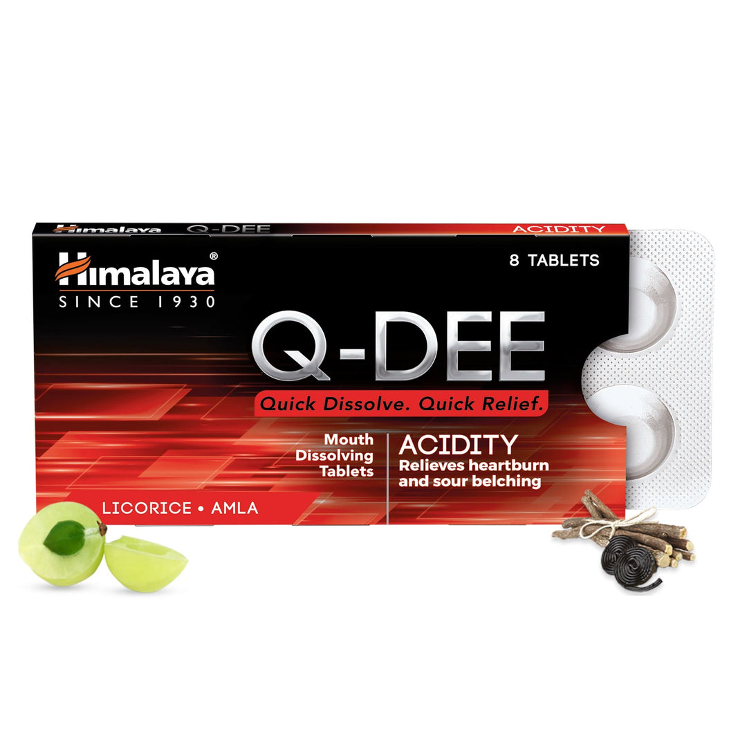 Himalaya Q-DEE Acidity Tablets - Relieves Heartburn & Sour Belching