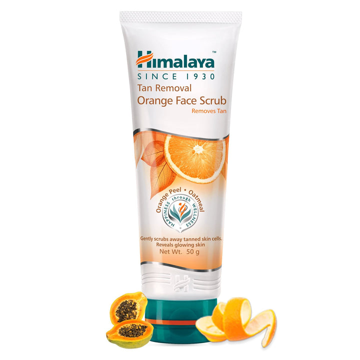 Himalaya Tan Removal Orange Face Scrub 50g - Gently scrubs away tanned skin cells